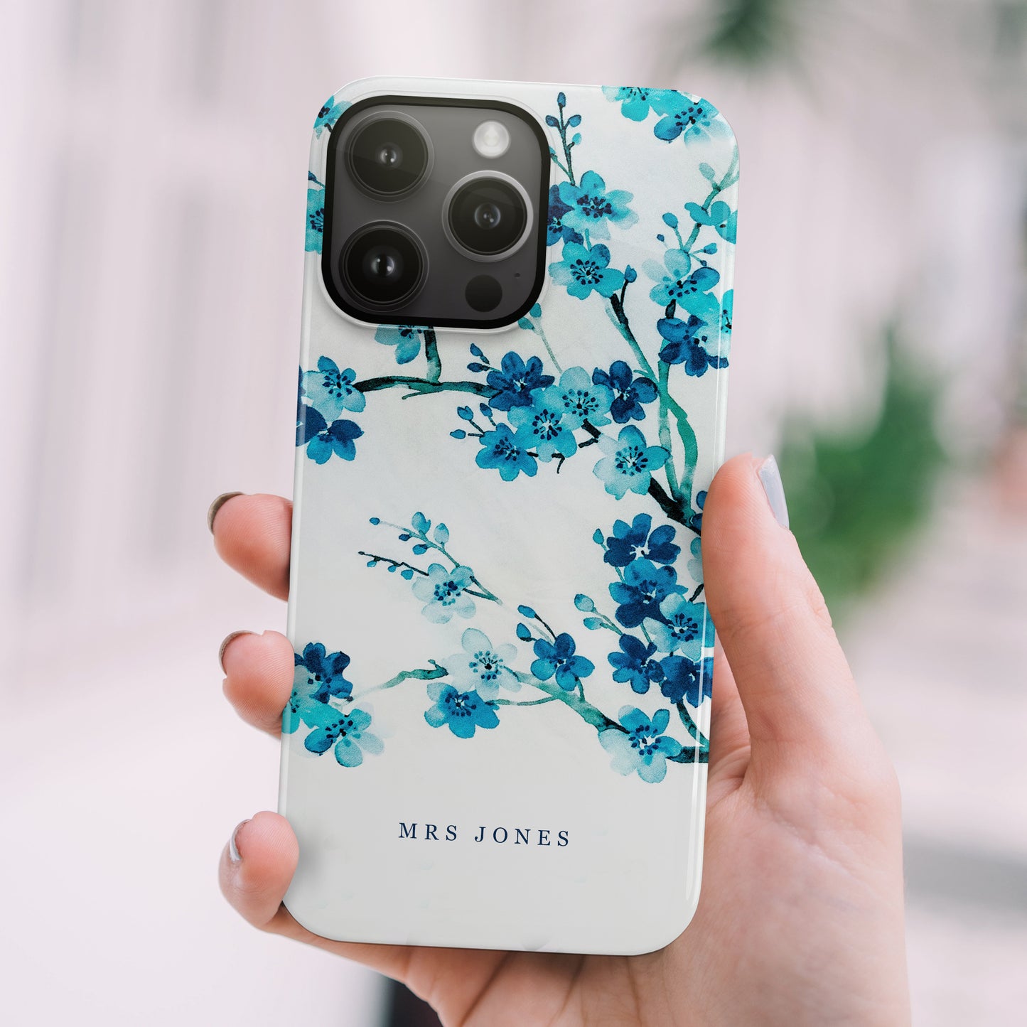 Vintage Blue Floral Art Personalised Case Phone Case