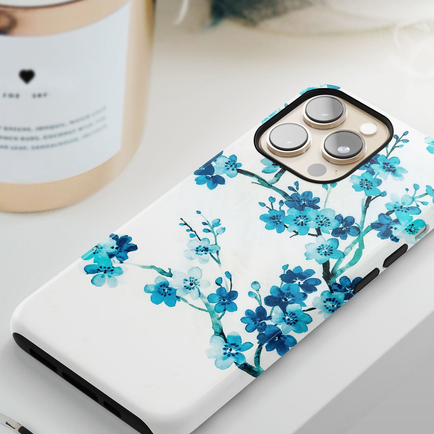 Vintage Blue Floral Art Personalised Case Phone Case