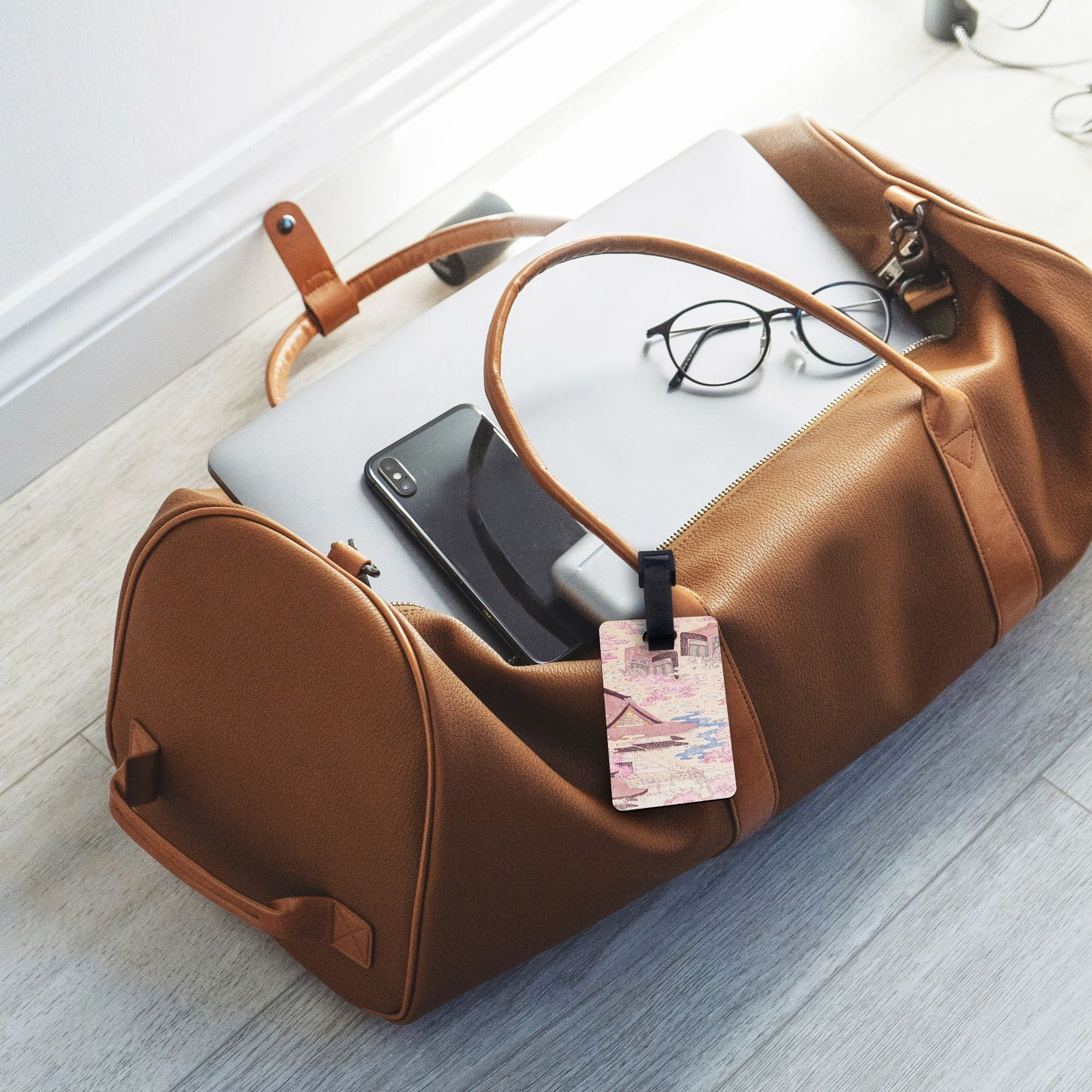 Vintage Japanese Cherry Blossom Art Luggage Tag luggage tag