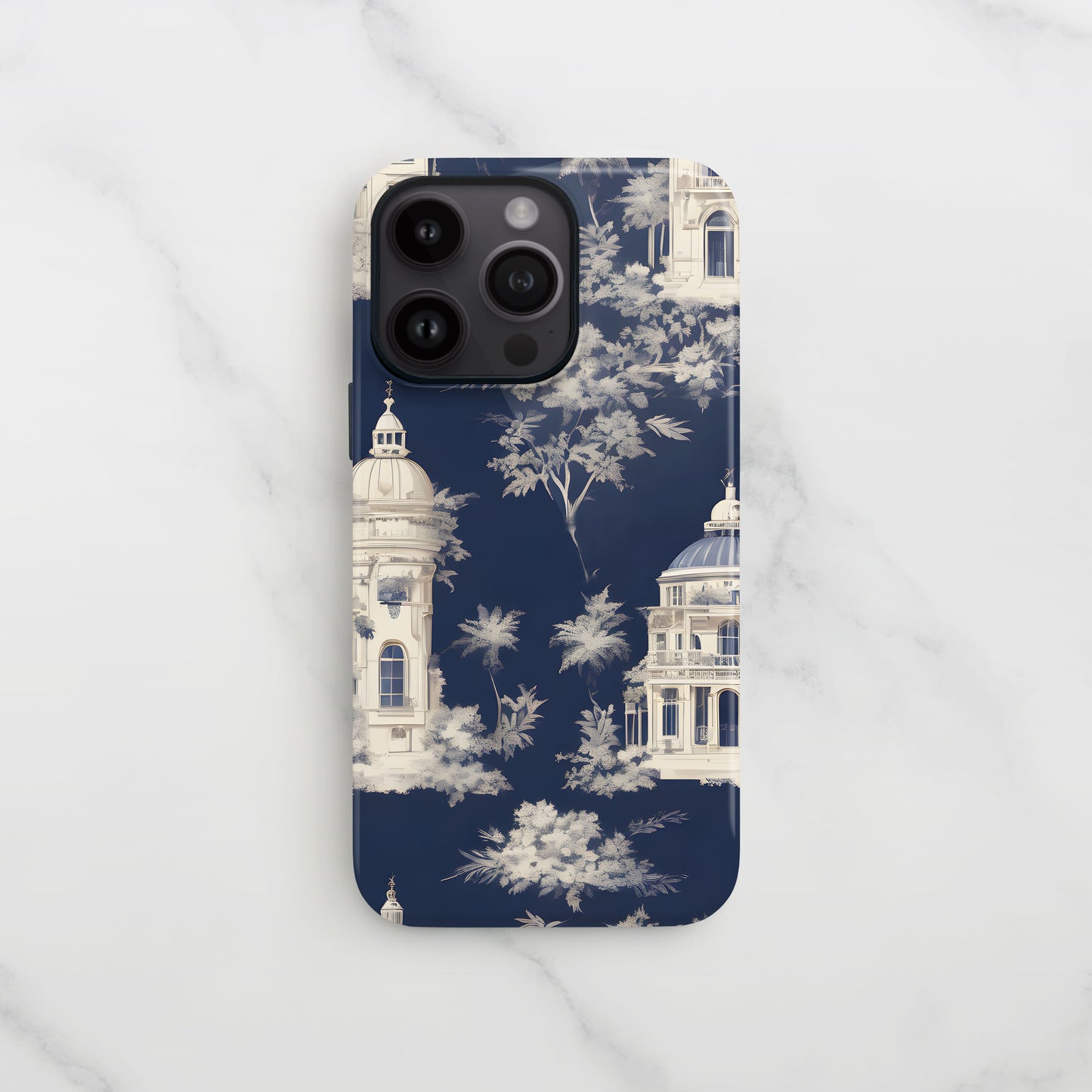Navy Blue French Toile Case Phone Case