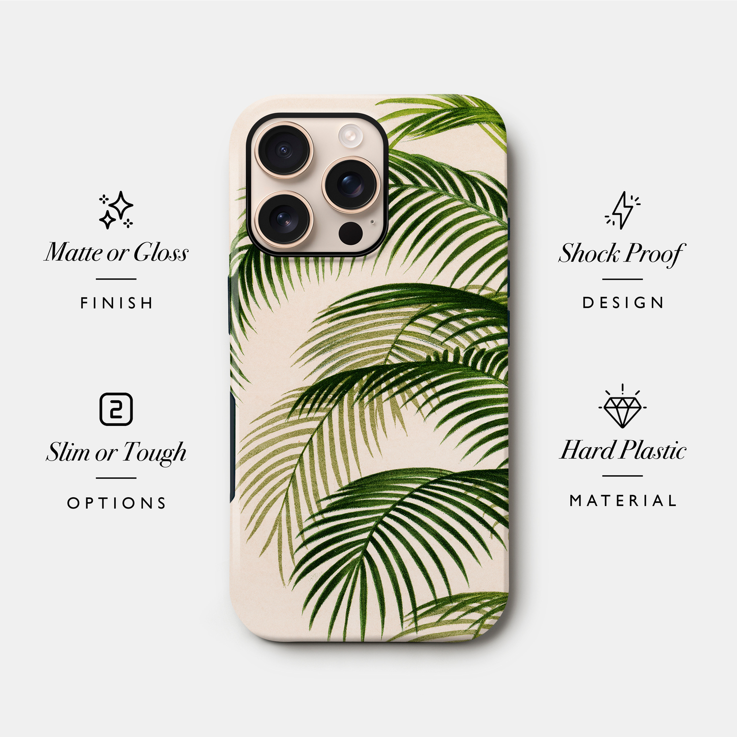 Vintage Tropical Palm Leaf Print Case Phone Case