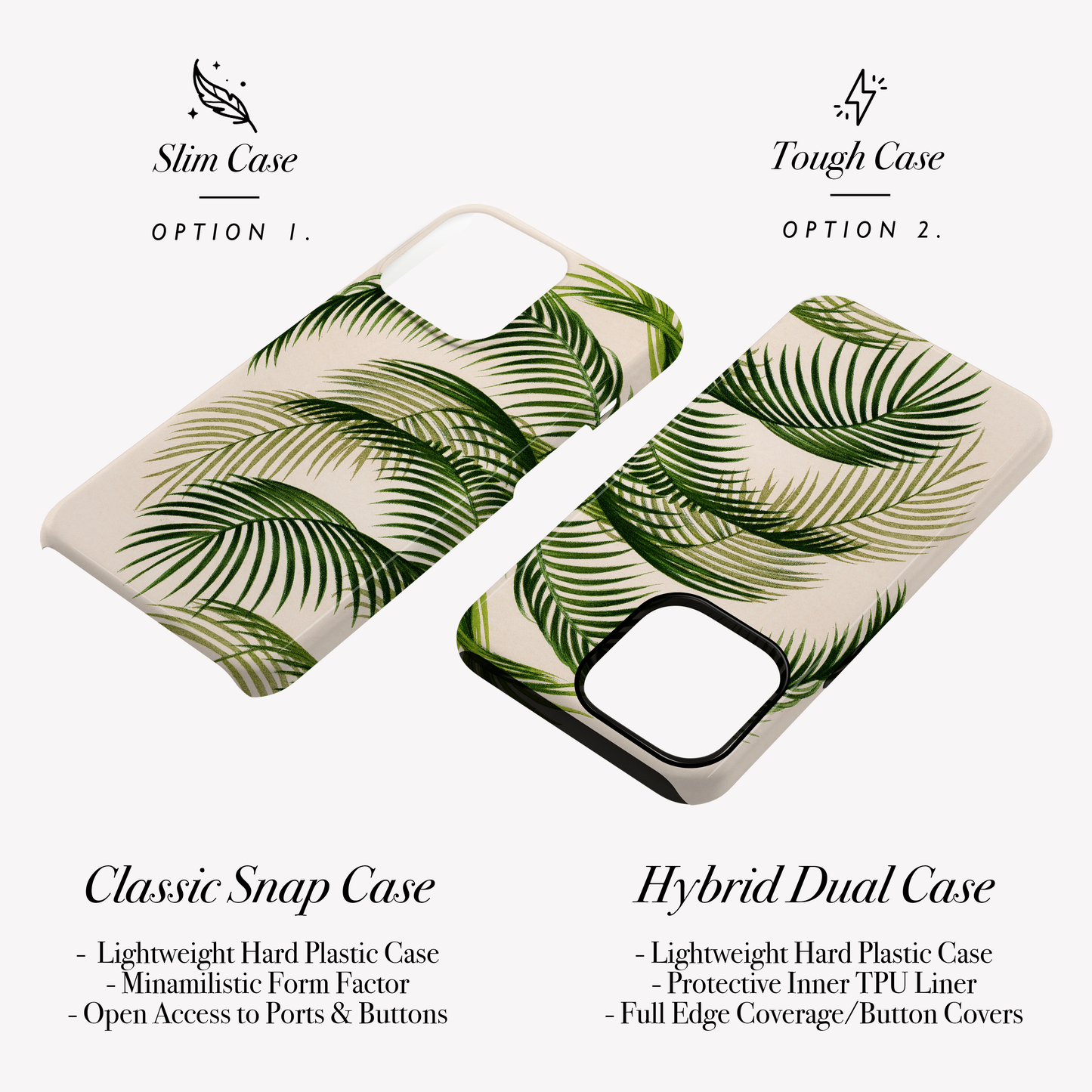 Vintage Tropical Palm Leaf Print Case Phone Case