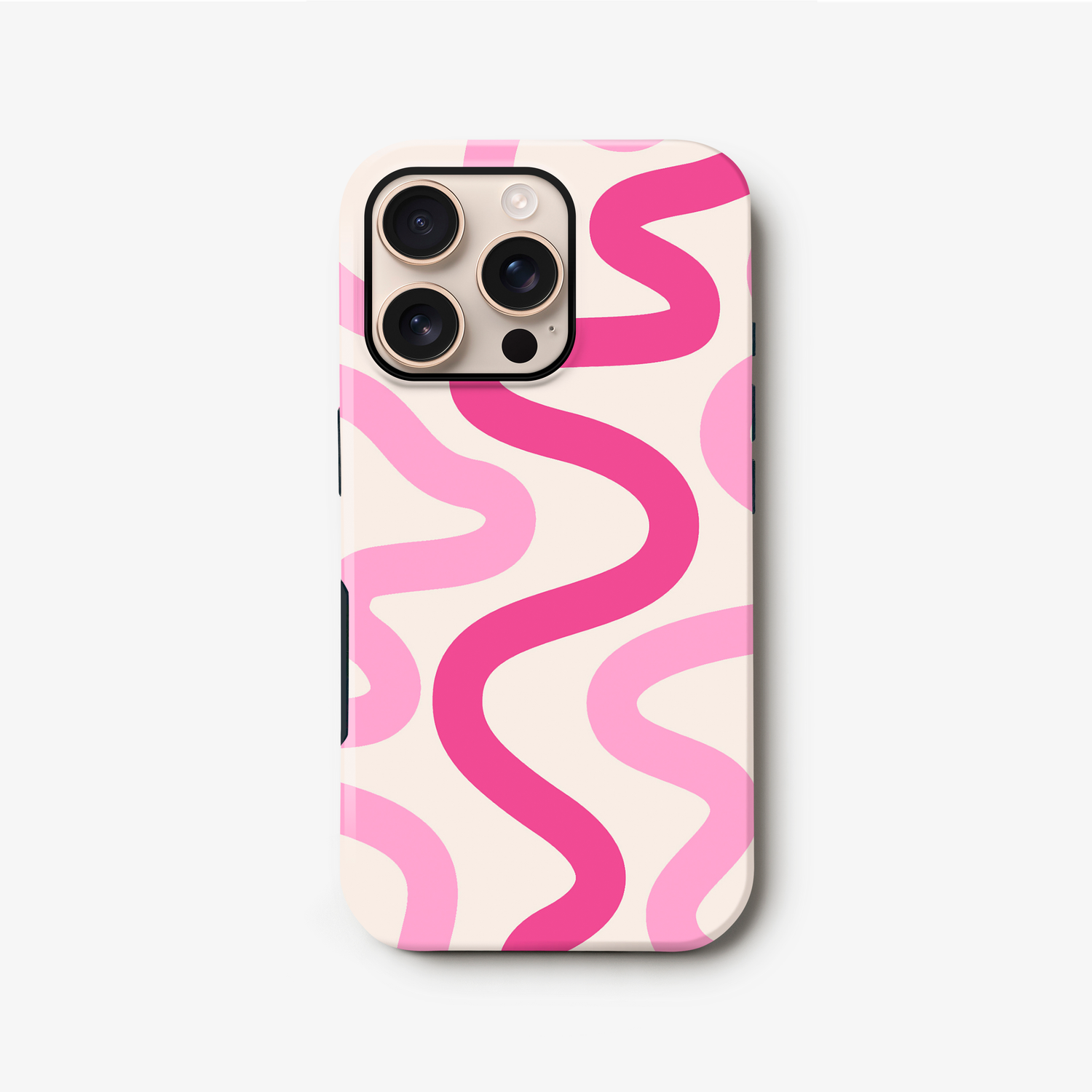 Pink Swirl Abstract Wavy Pattern Print Case iPhone 16 Pro Phone Case