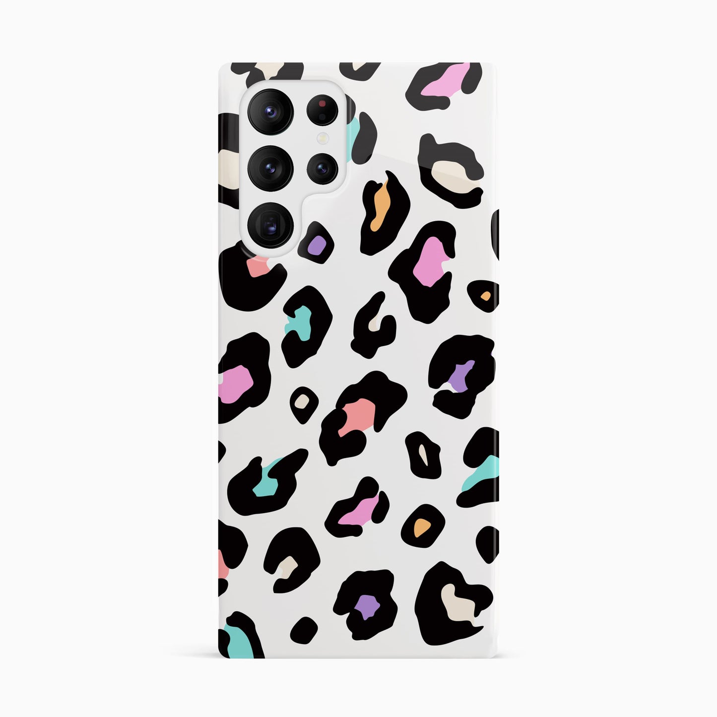 White Rainbow Leopard Skin Spots Case Samsung Galaxy S23 Ultra Phone Case