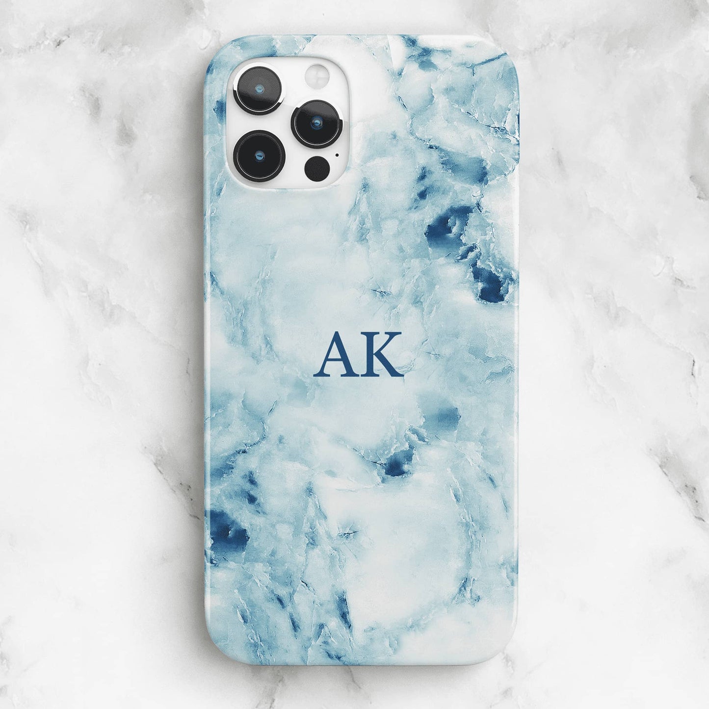 Blue Marble Personalised Initials Phone Case Phone Case