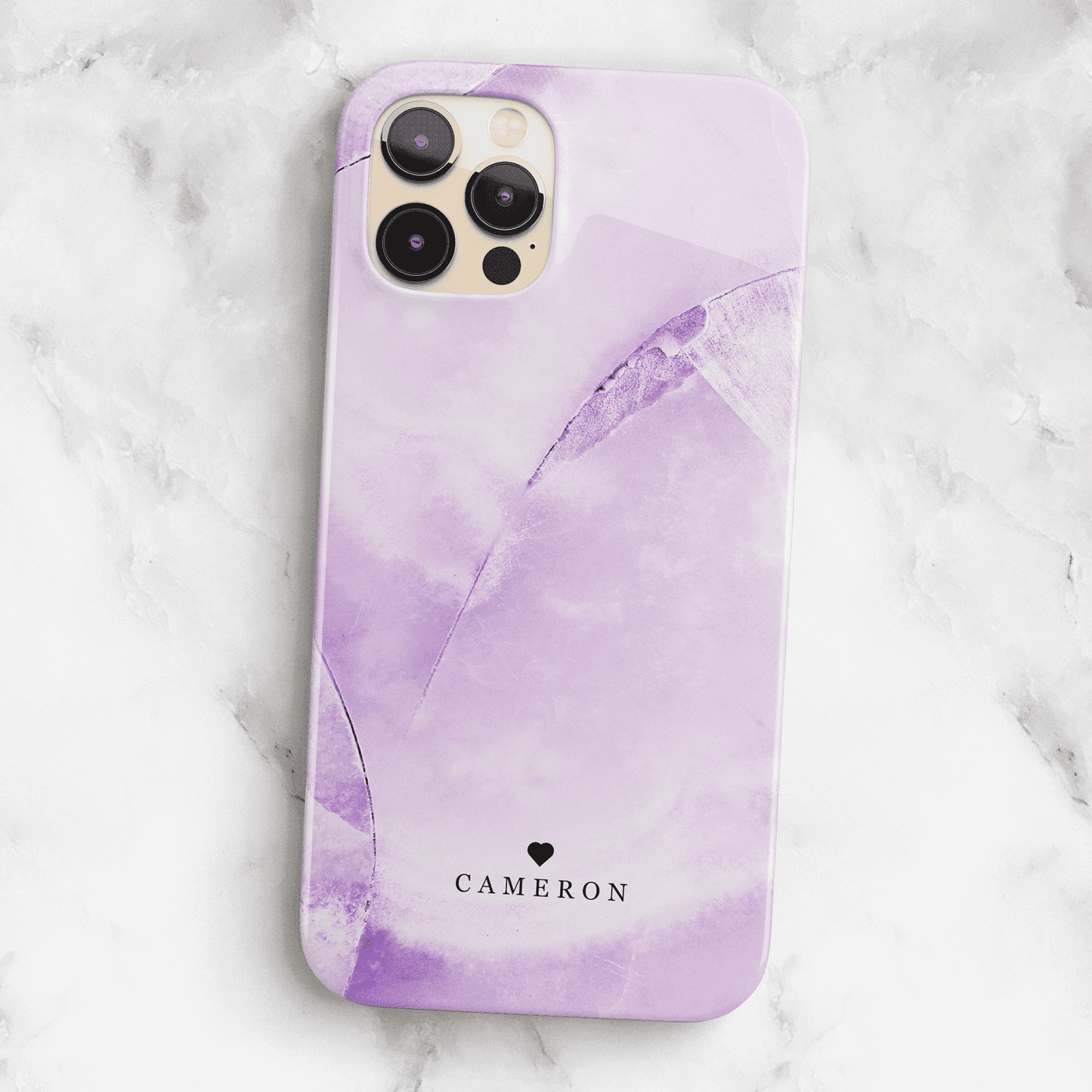 Personalised Lilac Stone Marble iPhone Case Phone Case