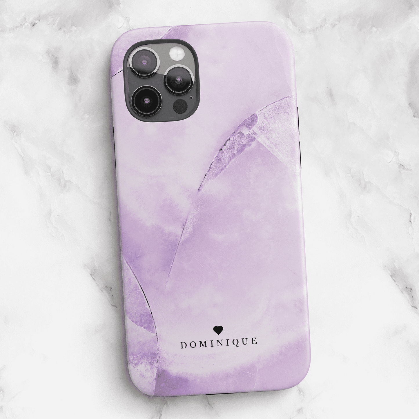 Personalised Lilac Stone Marble iPhone Case Phone Case