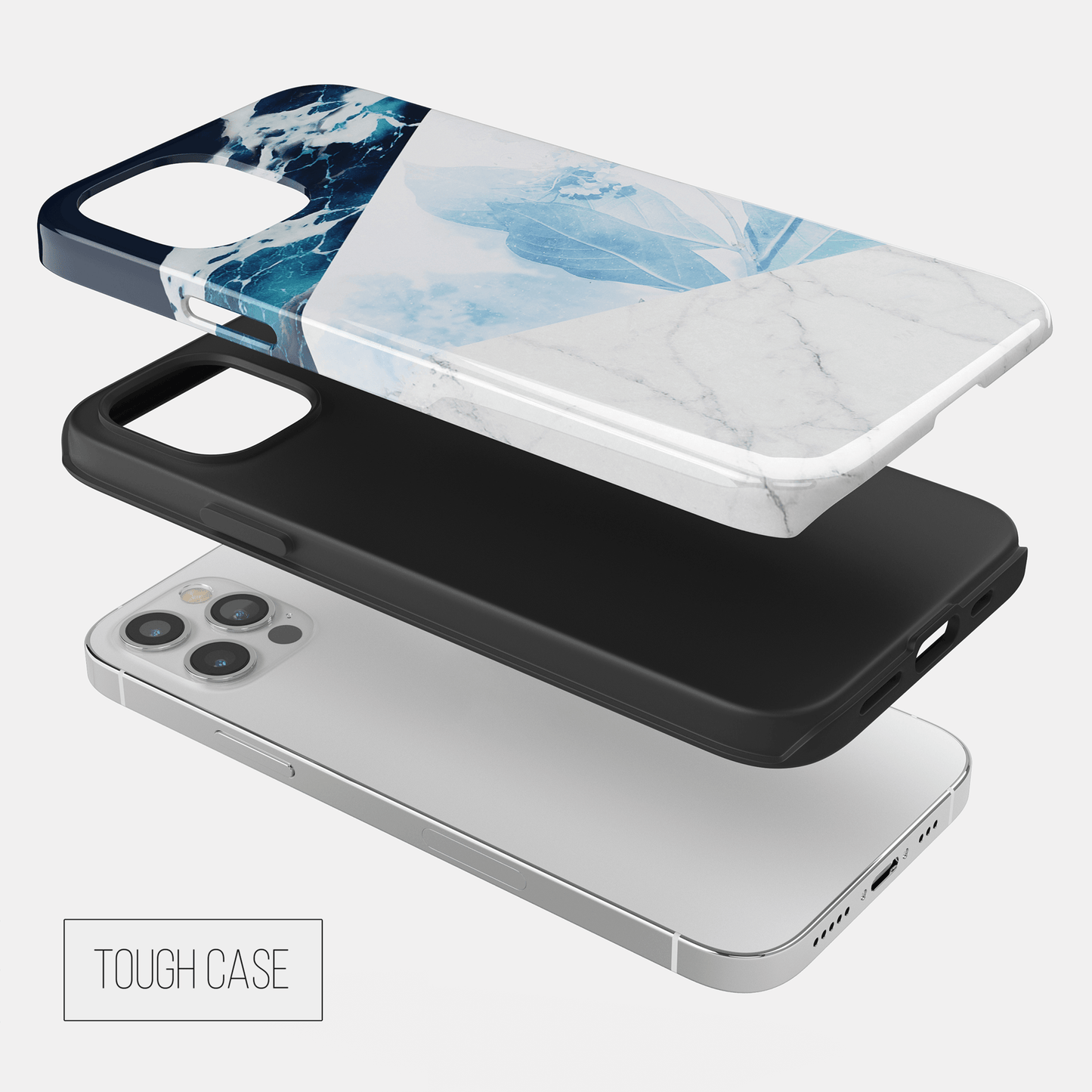 Ocean Blue Marble Personalised Monogram Phone Case Phone Case
