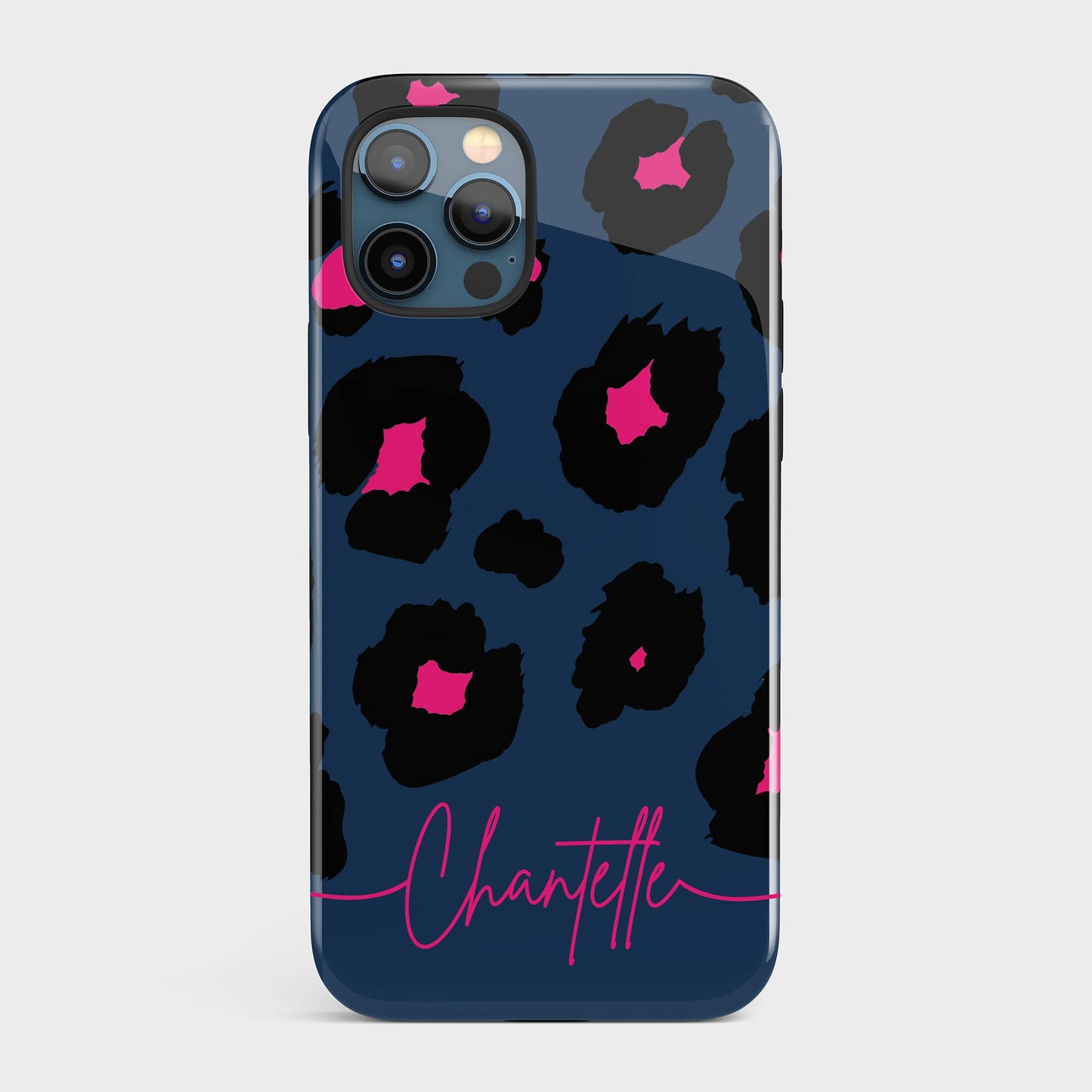 Personalised Navy Blue Leopard Print Phone Case Phone Case
