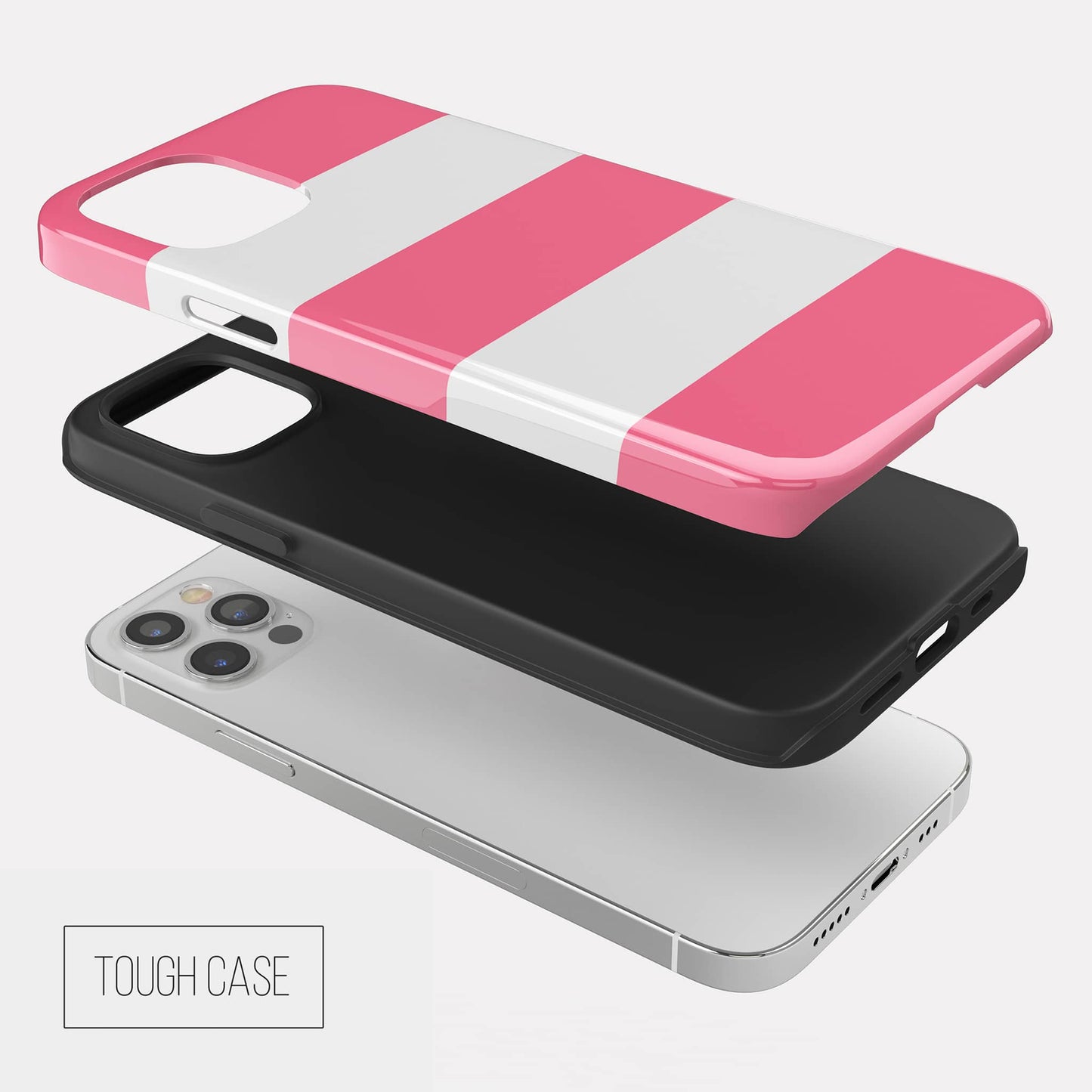 Pink Stripes Personalised Name Phone Case Phone Case