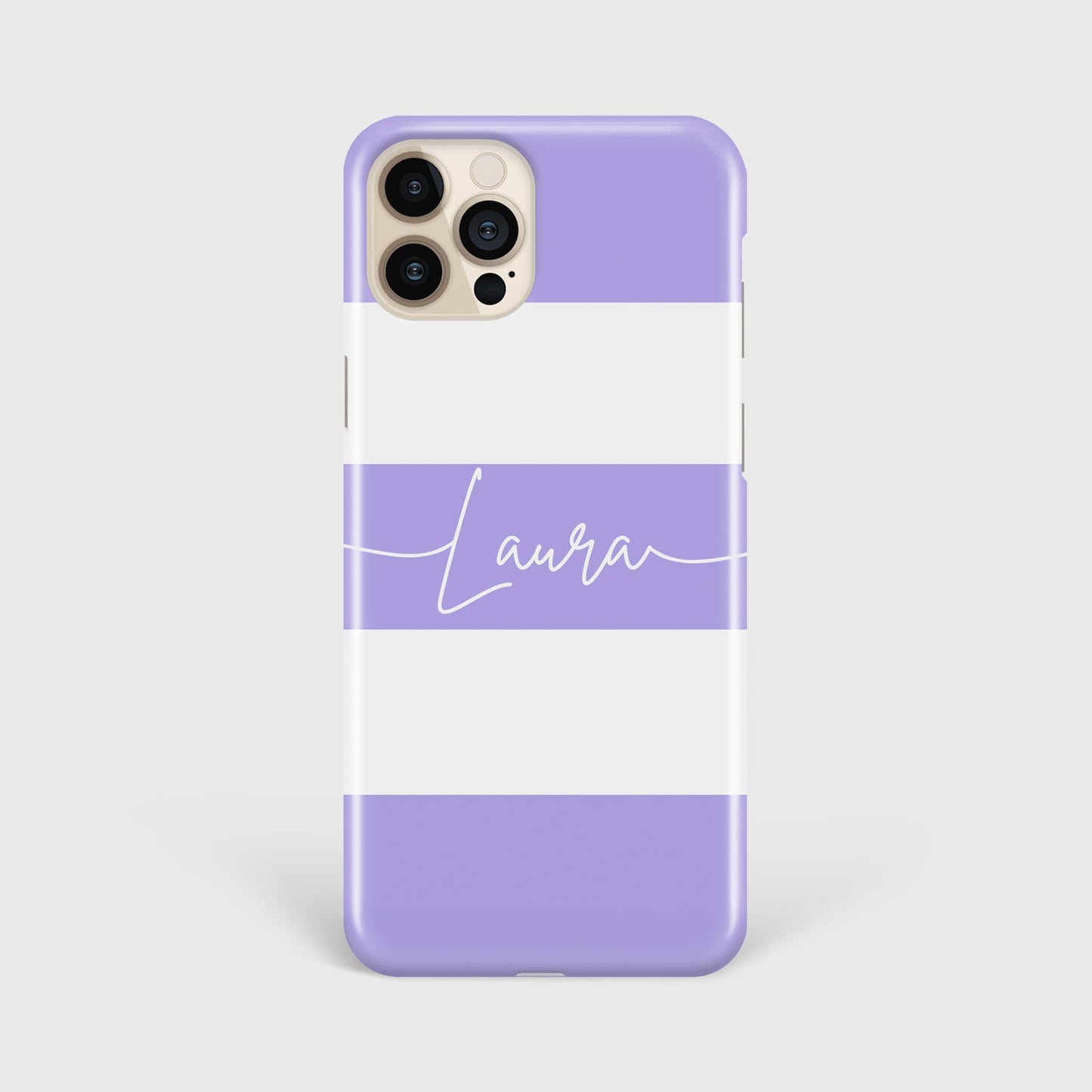 Purple Stripe Personalised Name Phone Case iPhone 16 Phone Case