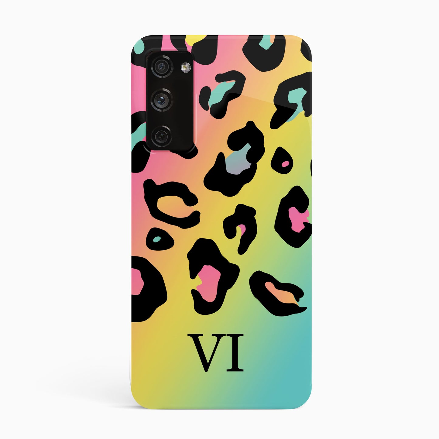 Leopard Print Rainbow Initials Phone Case Phone Case