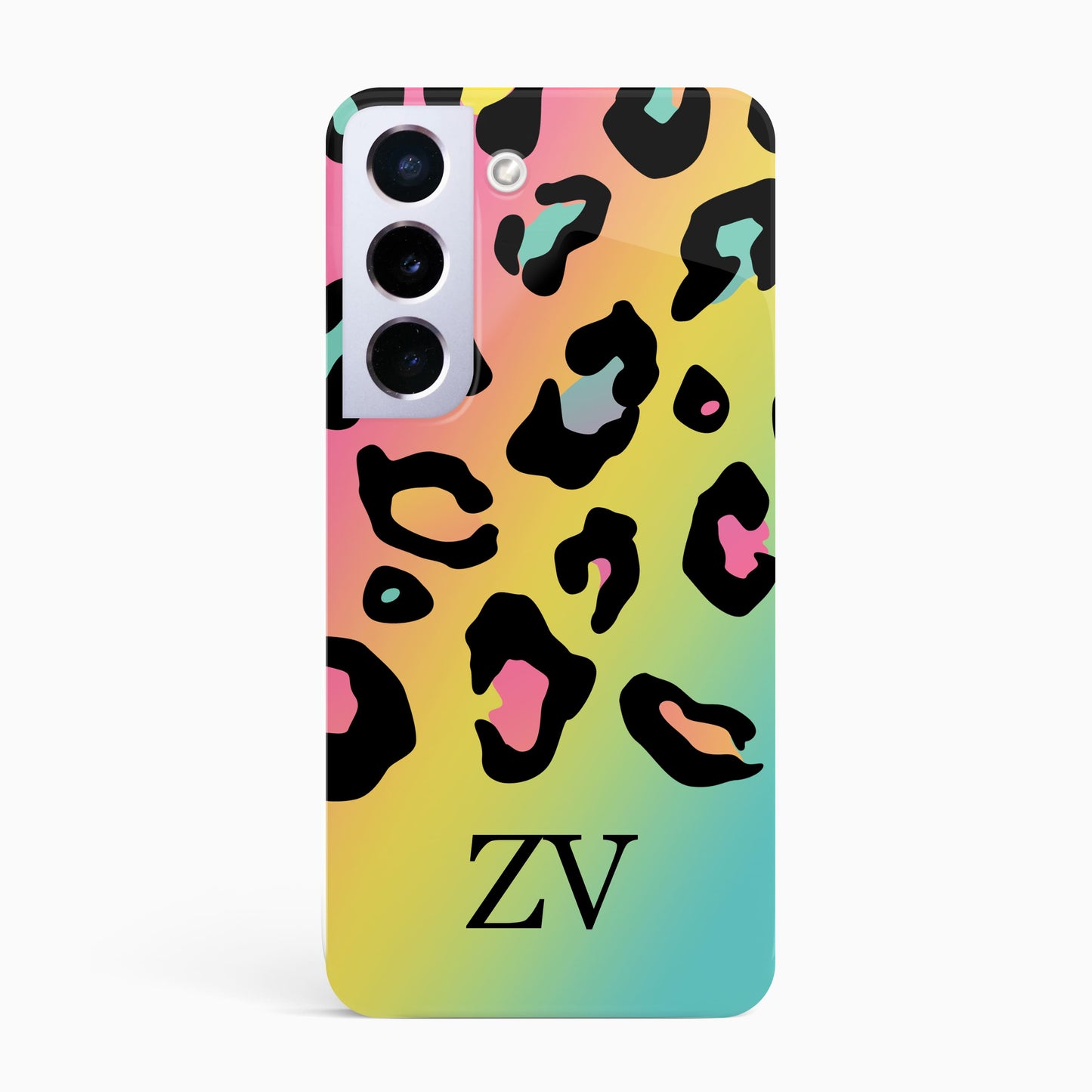 Leopard Print Rainbow Initials Phone Case Phone Case