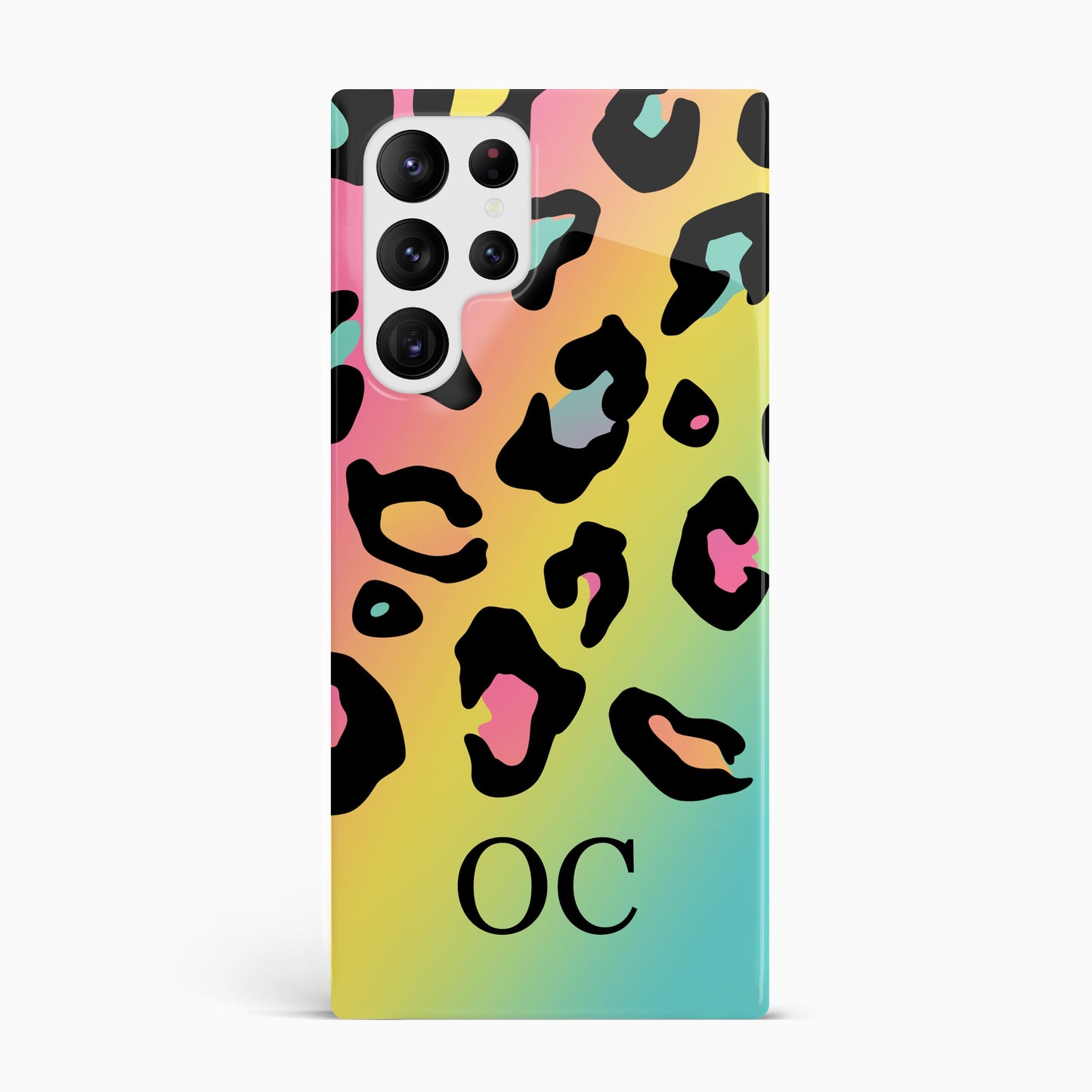 Leopard Print Rainbow Initials Phone Case Phone Case