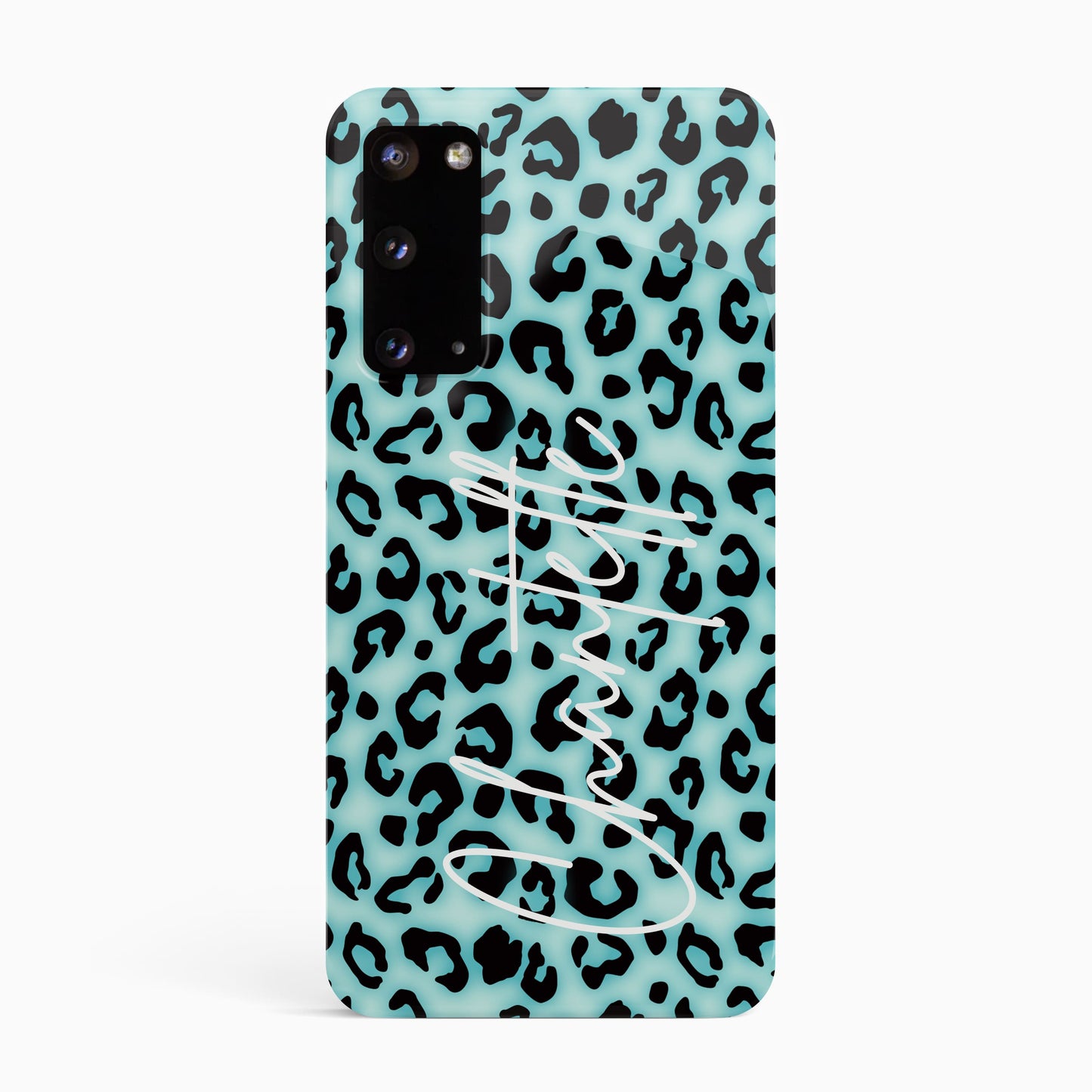 Personalised Blue Blush Leopard Print Phone Case Samsung Galaxy S20 Phone Case