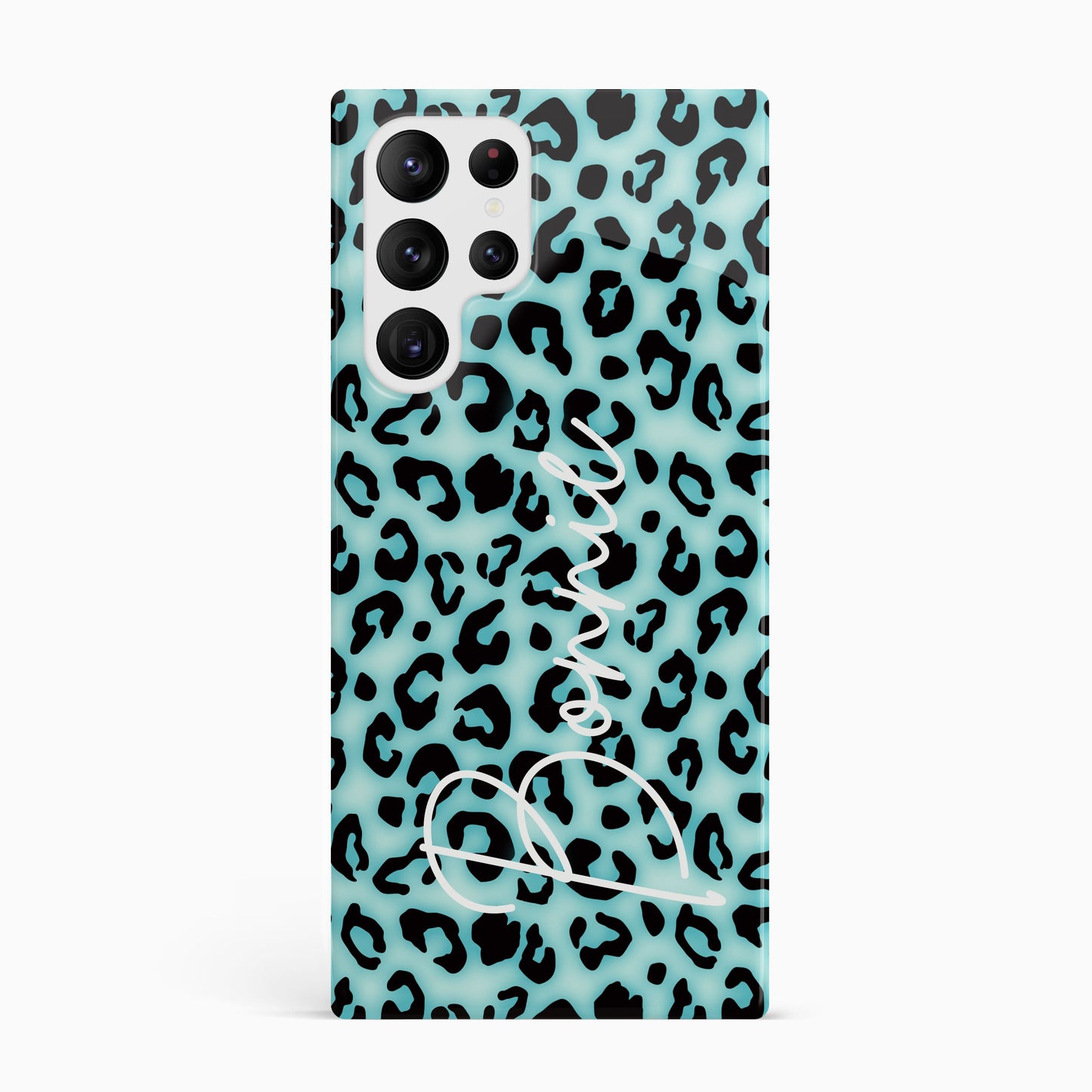 Personalised Blue Blush Leopard Print Phone Case Samsung Galaxy S22 Ultra Phone Case
