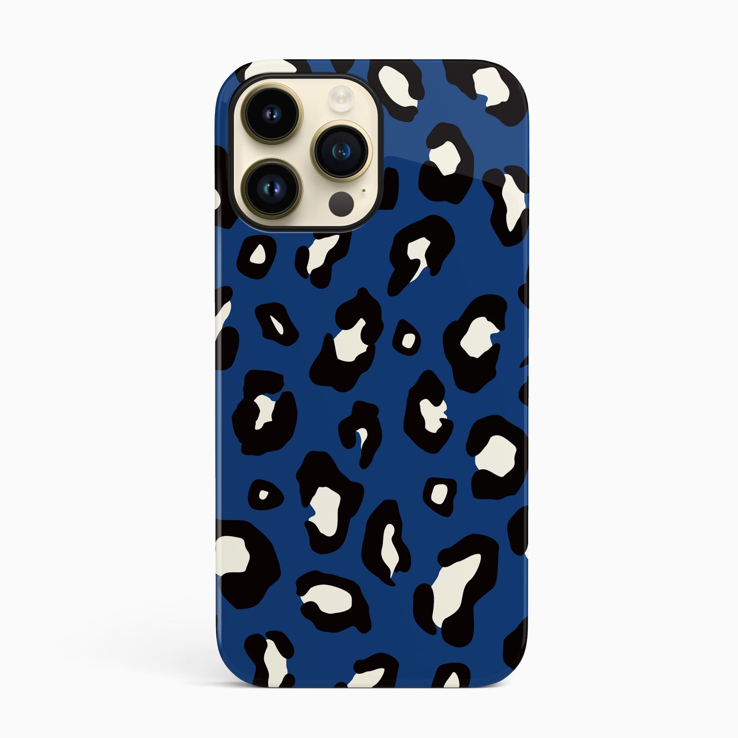 Royal Blue Leopard Print Pattern Phone Case iPhone 14 Phone Case
