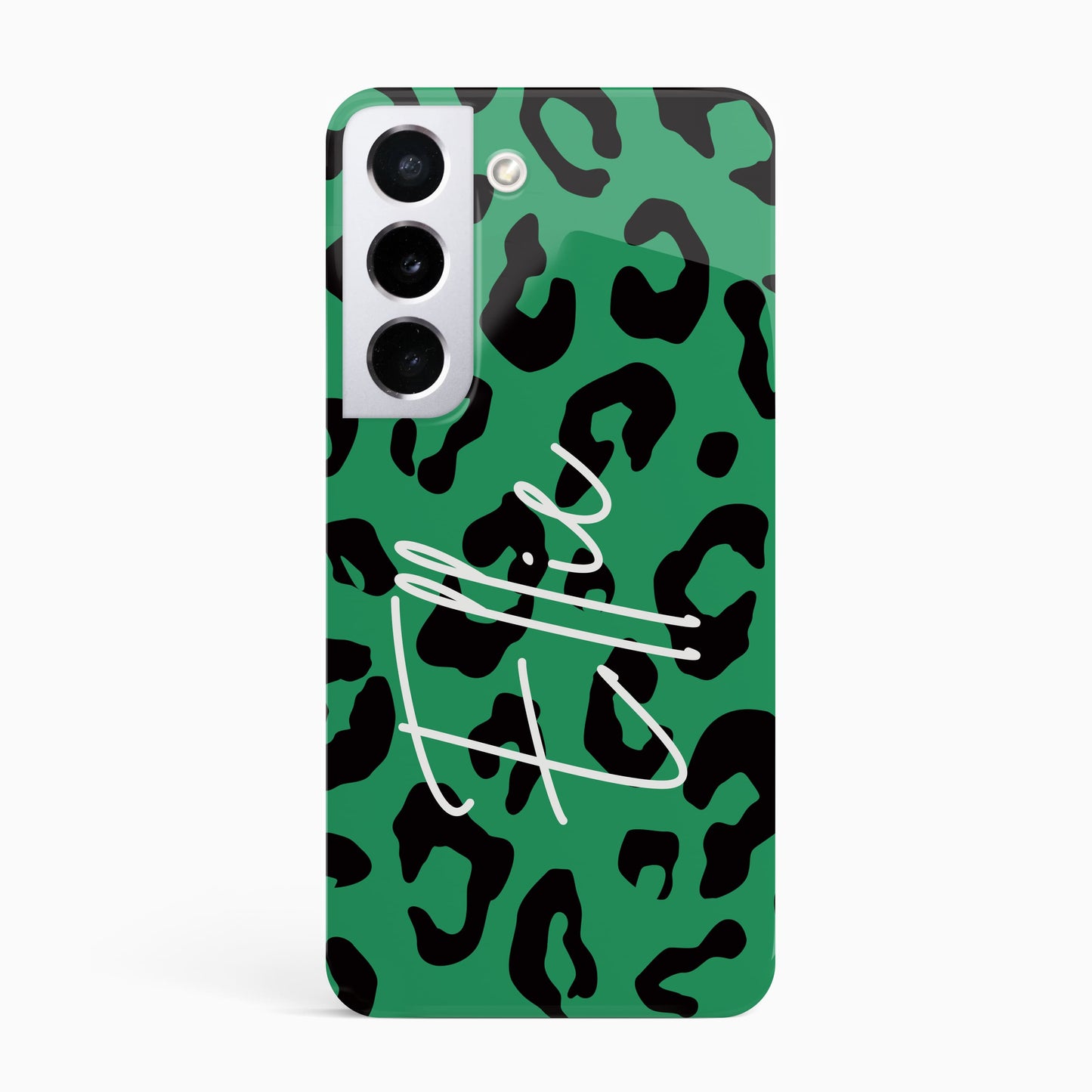 Green Custom Leopard Print Phone Case Samsung Galaxy S22 Phone Case