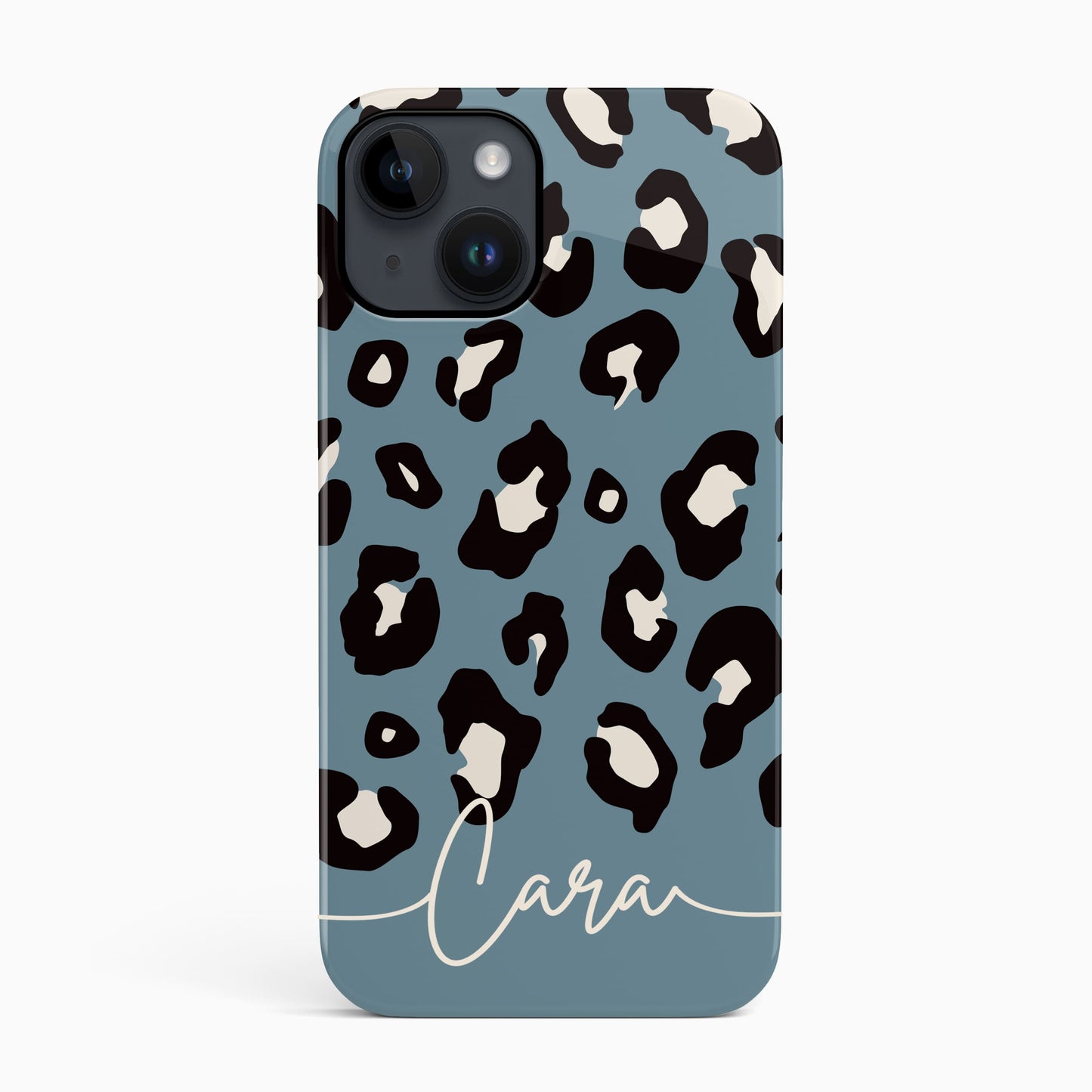 Blue Leopard Print Pattern Personalised Phone Case Phone Case