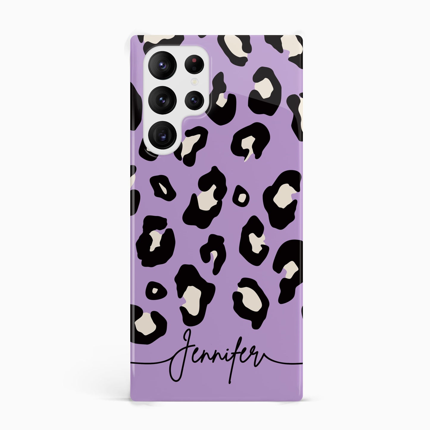 Custom Light Purple Leopard Print Phone Case Samsung Galaxy S22 Ultra Phone Case
