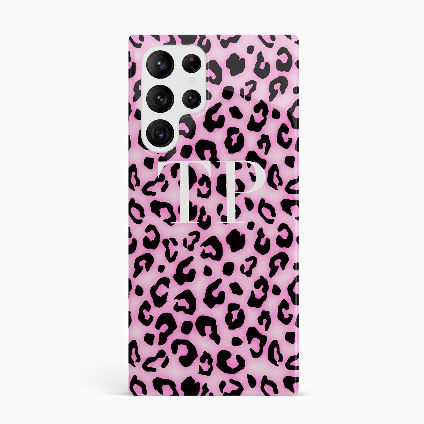 Baby blush pink Leopard Print initials Phone Case Phone Case
