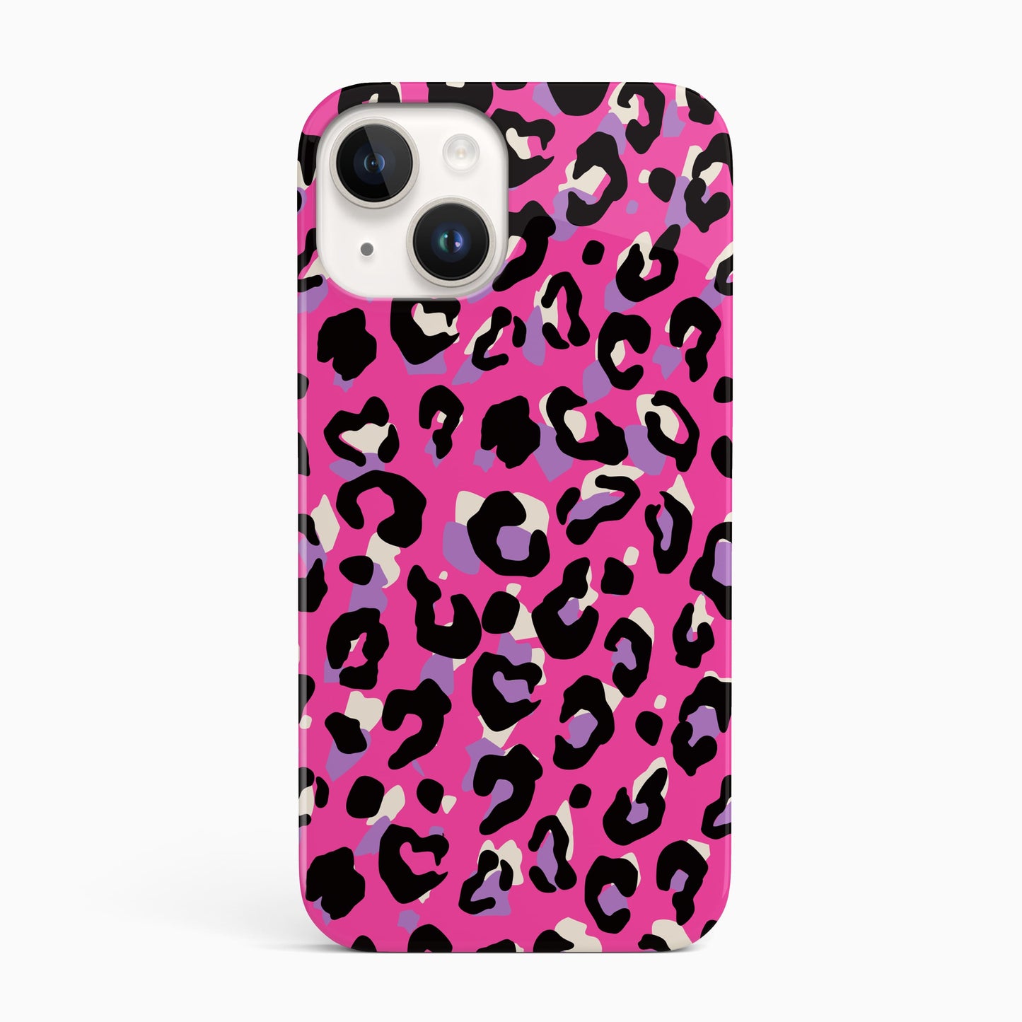 Purple and Pink Abstract Leopard Print Phone Case iPhone 14 Phone Case