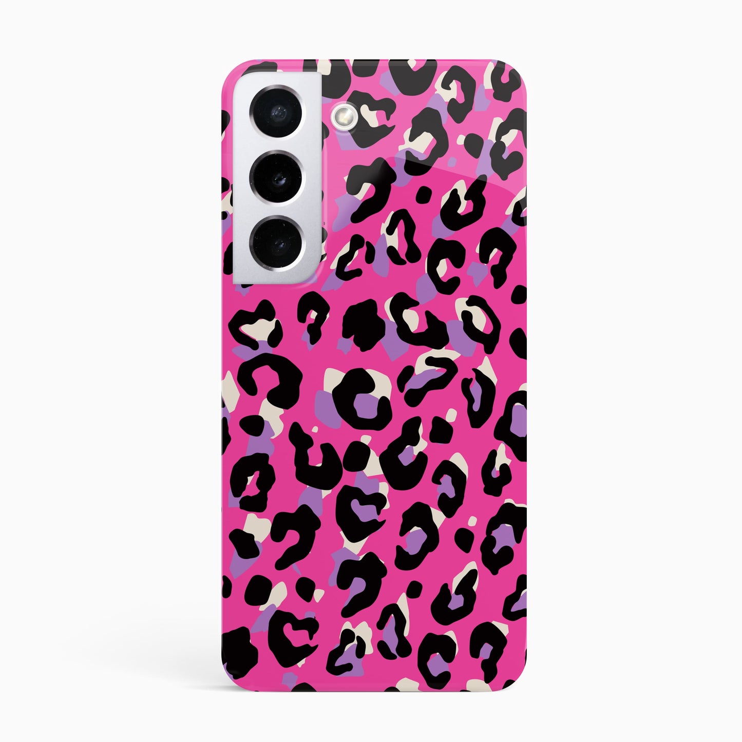 Purple and Pink Abstract Leopard Print Phone Case Samsung Galaxy S22 Phone Case