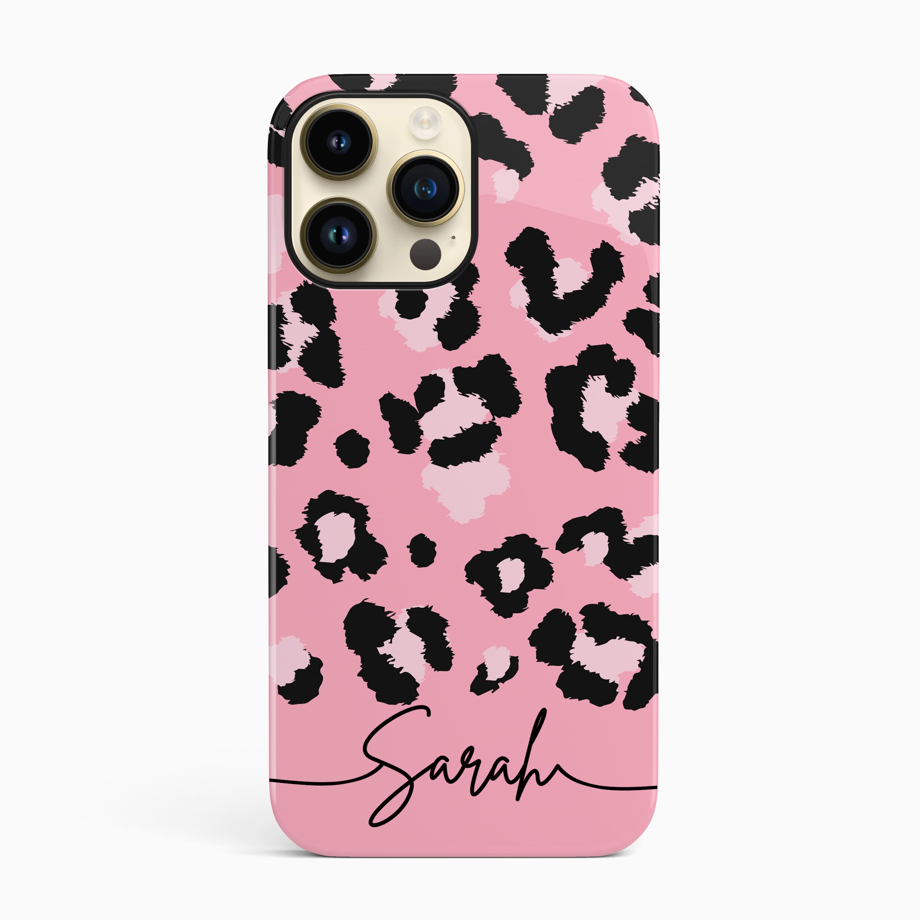 Baby Pink Leopard Print Personalised Phone Case Rock Steady Cases