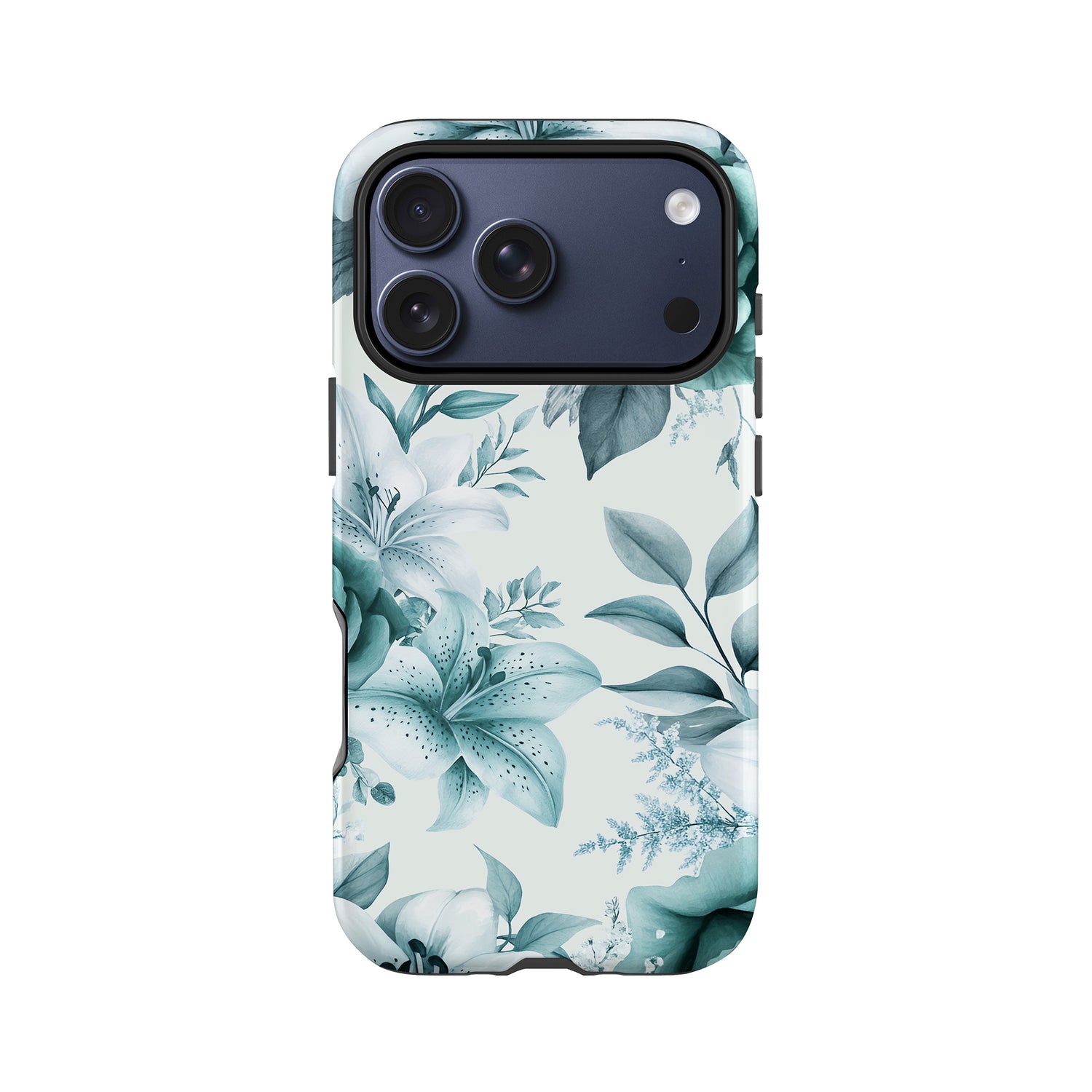 Teal Blue Floral Print Phone Case Phone Case