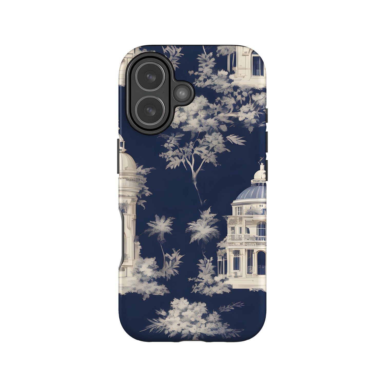 Navy Blue French Toile Case iPhone 17 Phone Case