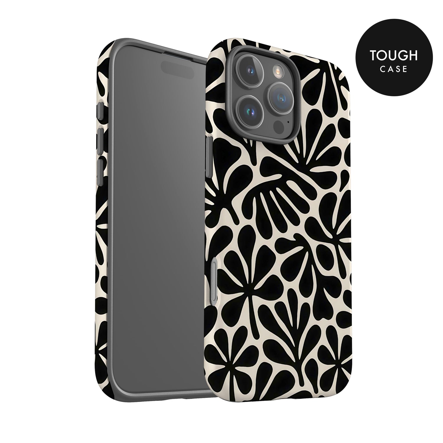 Black Cream Matisse Floral Print Case Phone Case