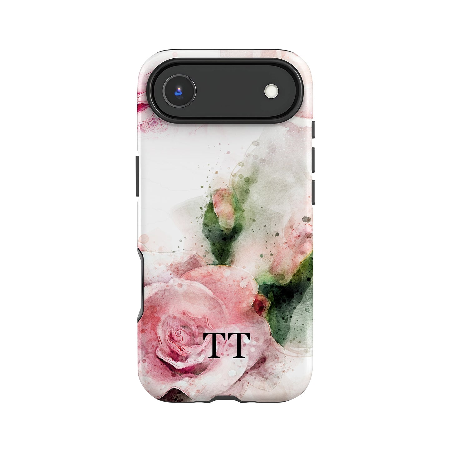 Pink & Green floral Initials Phone Case iPhone 17 Air Phone Case