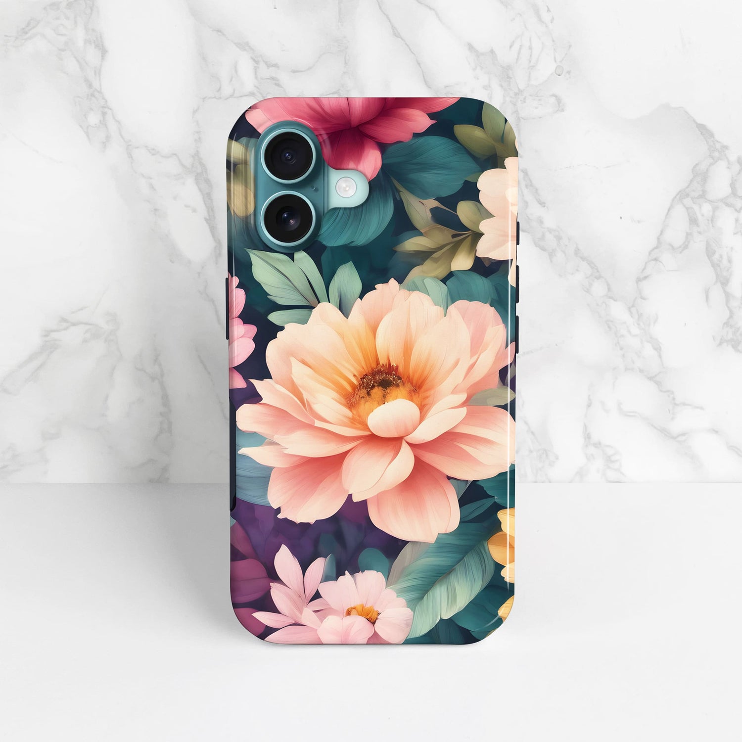 Rainbow Peach Floral Print Case  Phone Case