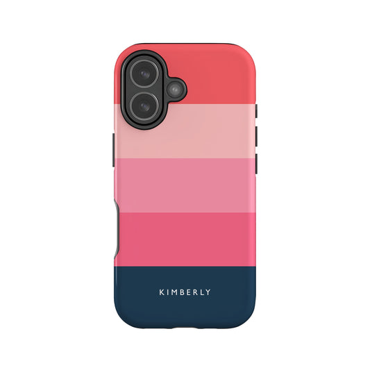 Pink and Navy Stripe Phone Case iPhone 17 Phone Case