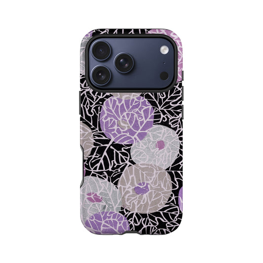 Purple Japanese Floral Print Case iPhone 17 Pro Phone Case