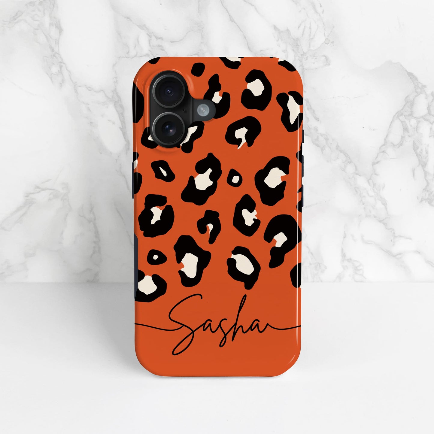 Custom Name Burnt Orange Leopard Print Phone Case  Phone Case