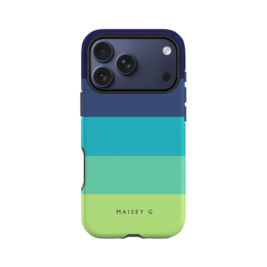 Blue Turtle Stripes Phone Case iPhone 17 Pro Phone Case