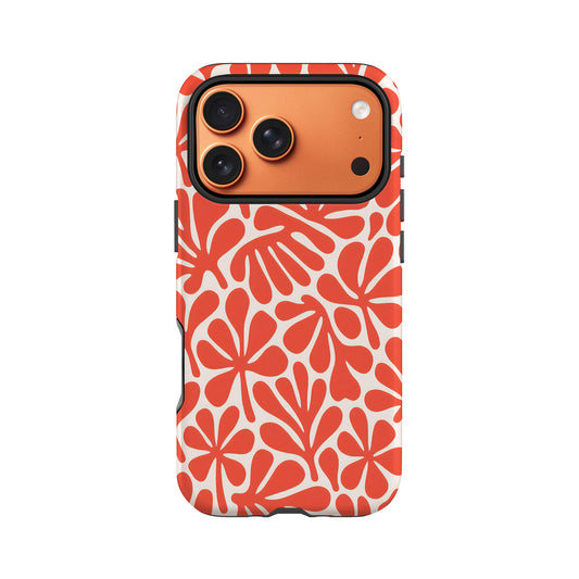 Abstract Orange Matisse Floral Print Case Phone Case