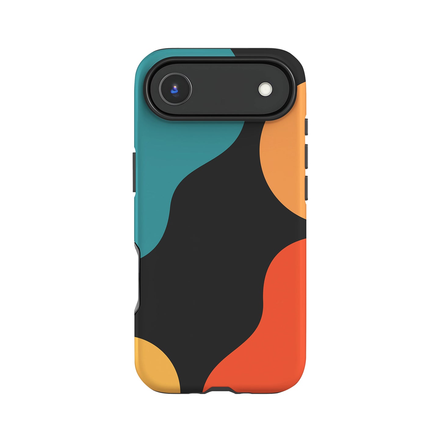 a colorful phone case with a camera lens on the back.