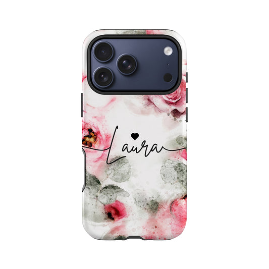 Personalised Rose Floral Print Phone Case iPhone 17 Pro Phone Case