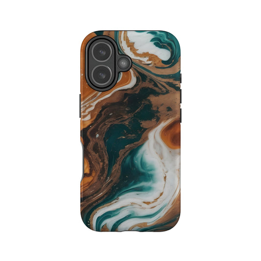 Mocha Marble Print Case iPhone 17 Phone Case