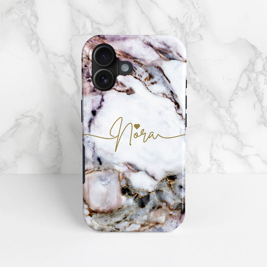 Personalised Name and Heart Marble Phone Case  Phone Case