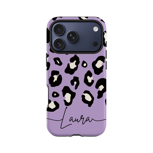 Custom Light Purple Leopard Print Phone Case iPhone 17 Pro Phone Case