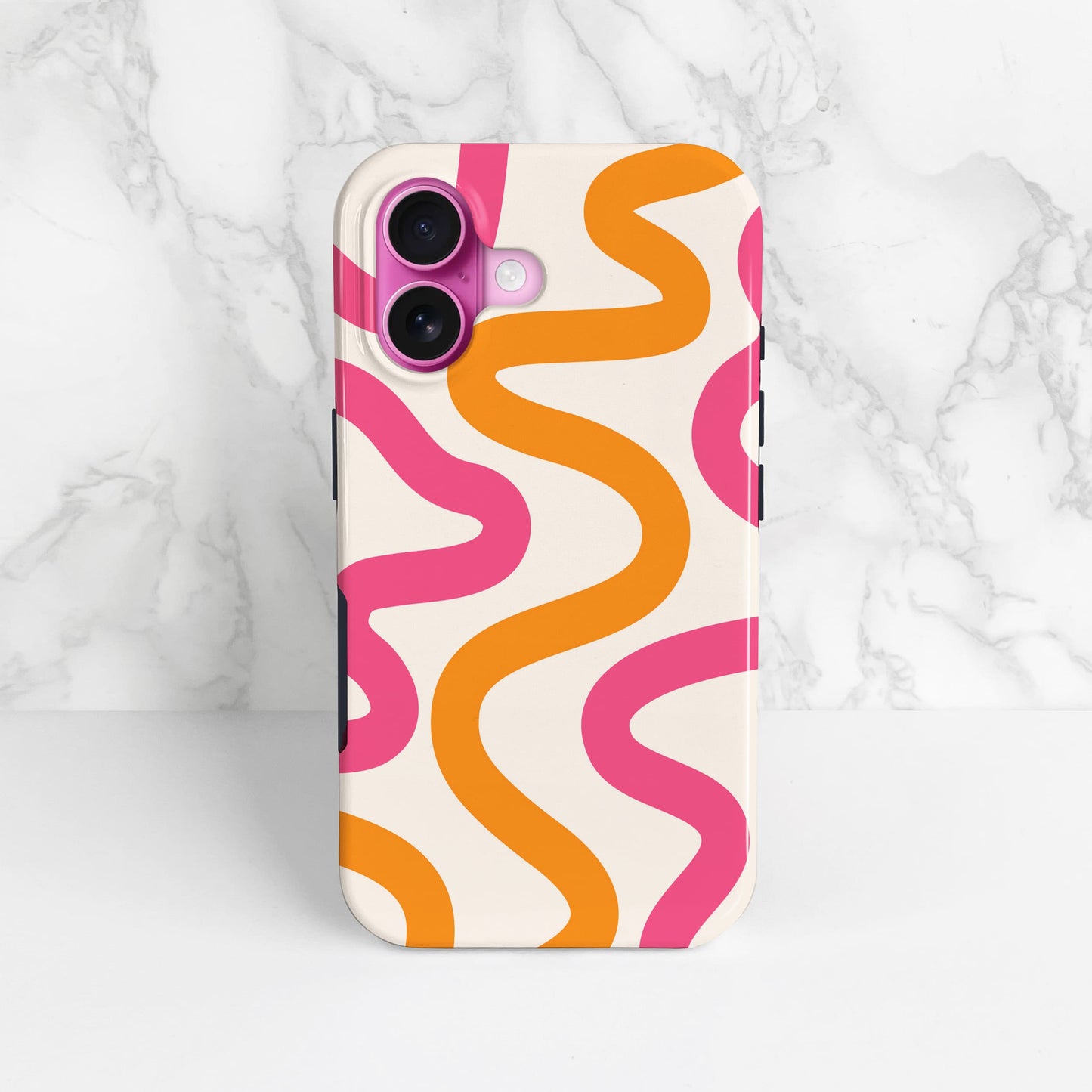 Orange and Pink Personalised Wavy Pattern Case  Phone Case