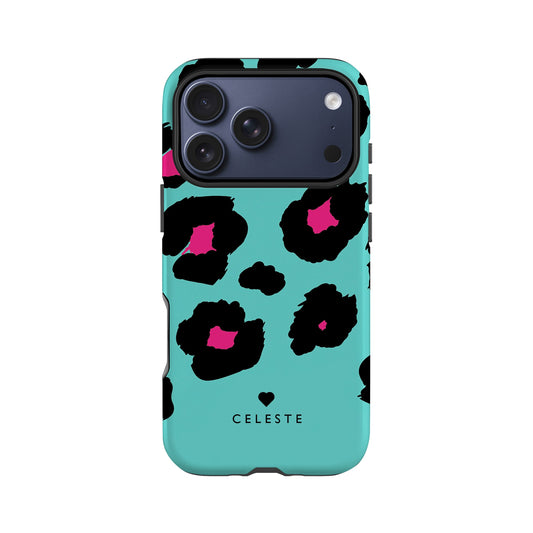 Leopard Print Personalised Heart Phone Case iPhone 17 Pro Phone Case