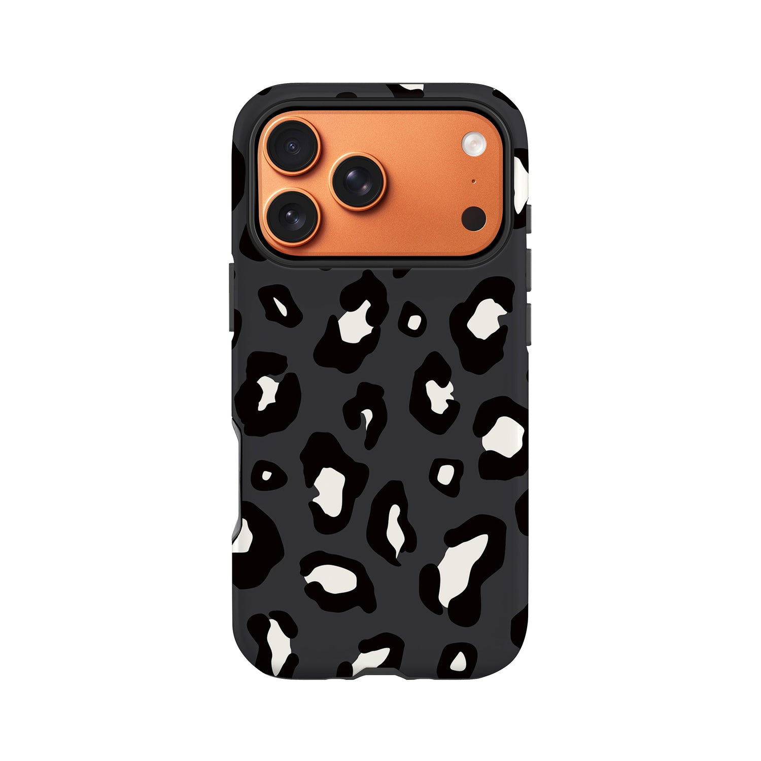 Dark Grey Leopard Print Animal Spots Pattern Phone Case iPhone 17 Pro Phone Case