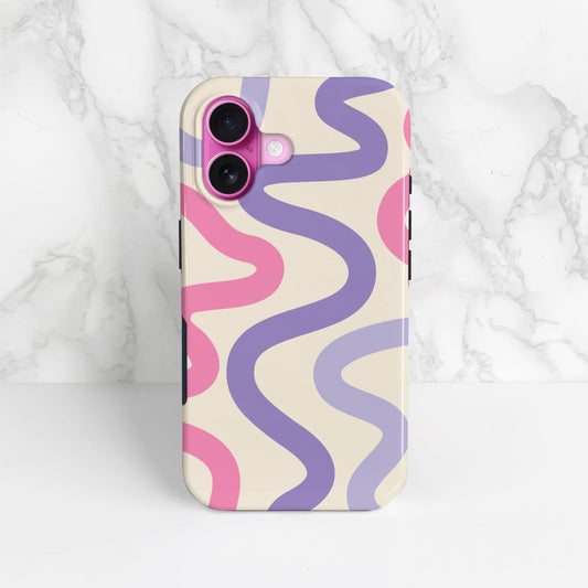 Purple and Pink Abstract Wavy Pattern Print Case  Phone Case