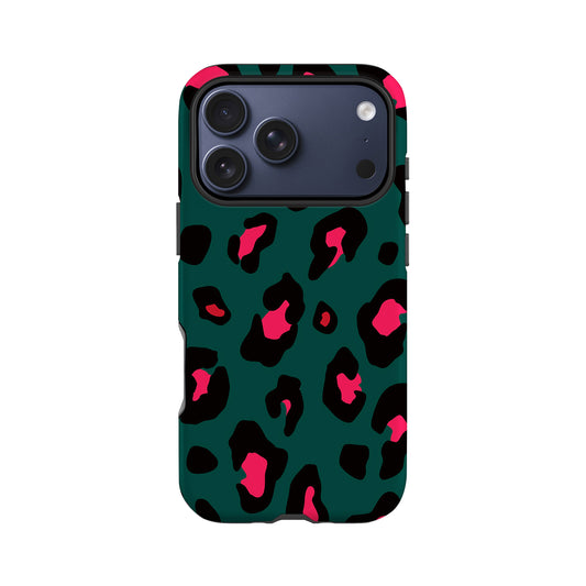 Forest Green Leopard Print Phone Case iPhone 17 Pro Phone Case