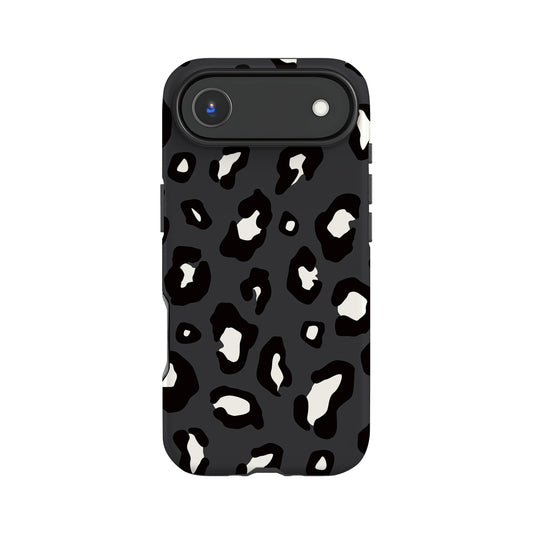 Dark Grey Leopard Print Animal Spots Pattern Phone Case iPhone 17 Air Phone Case
