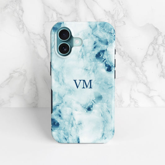 Blue Marble Personalised Initials Phone Case  Phone Case